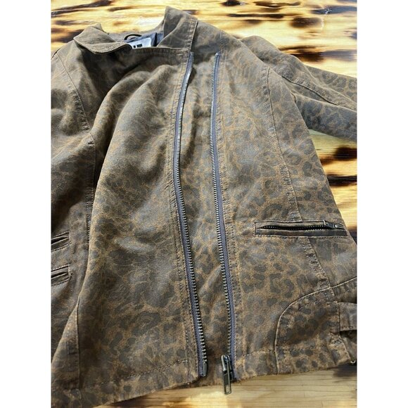 Kut From‎ The Kloth Women Faux Suede Size Medium Zip Jacket Leopard Print Preppy - Picture 10 of 16
